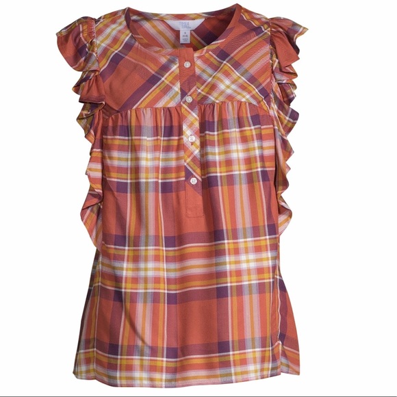 Time and Tru Tops - New Time and Tru Women's Ruffle Sleeve Tank Top